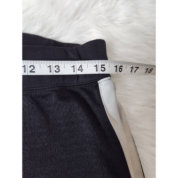 Nike Womens Activewear Shorts Black White Stripe Elastic Waist Pull On‎ Logo L - Picture 3 of 5